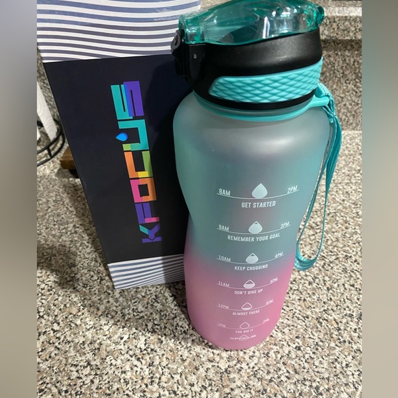 New in box, KFocus 50 oz Motivational Water Bottle with Time Marker - Picture 1 of 6